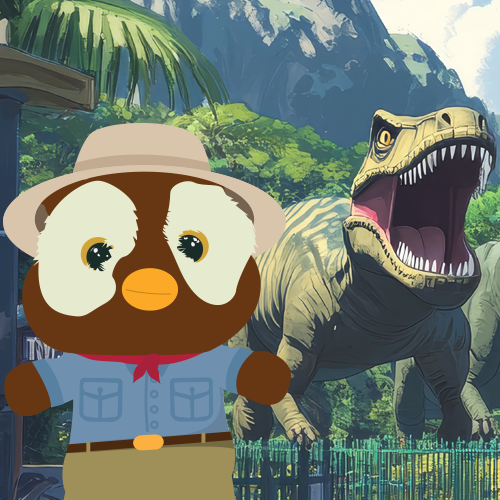 Jurassic Park Hoot-E and dinosaur