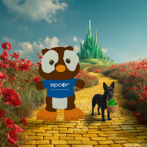 Hoot-E at a campfire